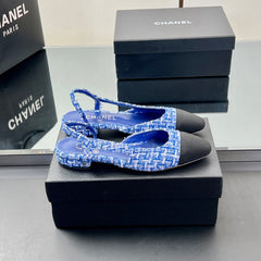 CC SLINGBACK 25S 25 MM IN COBALT BLUE TWEED