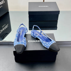 CC SLINGBACK 25S 25 MM IN COBALT BLUE TWEED