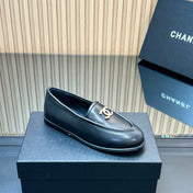 CHANEL 25S TEDDY LOAFER 15MM IN BLACK CALFSKIN GOLD HARDWRE