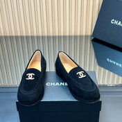 CHANEL 25S TEDDY LOAFER 15MM IN BLACK SUEDE