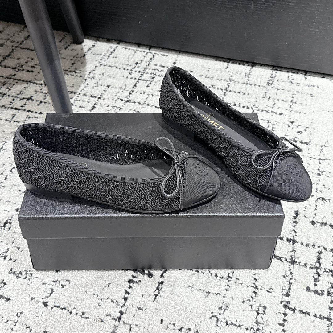 BALLET FLAT 25S IN BLACK TWEED