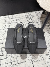 SLINGBACK 25S IN BLACK FABRIC