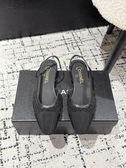 SLINGBACK 25S IN BLACK FABRIC