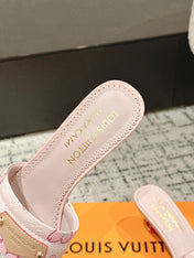 LV CHERRY HIGH HEELS 25S 55 MM IN LIGHT PINK CALFSKIN STYLE 1