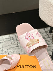 LV CHERRY HIGH HEELS 25S 55 MM IN LIGHT PINK CALFSKIN STYLE 1