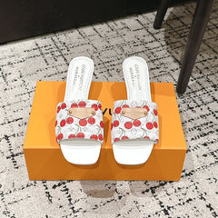 LV CHERRY HIGH HEELS 25S 55 MM IN WHITE CALFSKIN STYLE 11