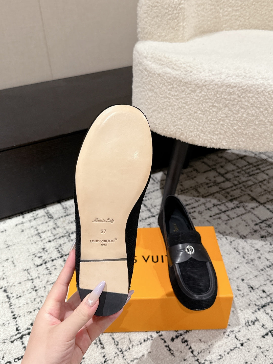 LV LOAFER 25S IN BLACK SUEDE AND CALFSKIN