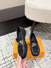 LV LOAFER 25S IN BLACK SUEDE AND CALFSKIN