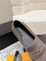 LV LOAFER 25S IN DUSTY ROSE BROWN SUEDE AND CALFSKIN