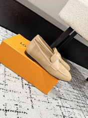 LV LOAFER 25S IN BEIGE SUEDE AND CALFSKIN