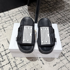 DIOR ADJUSTABLE STRAP SANDALS 25S 50 MM IN BLACK FABRIC MIX CALFSKIN STYLE 1