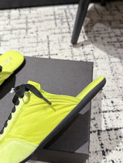 PRADA 25S DEXUN MULE IN LIME GREEN SUEDE LEATHER