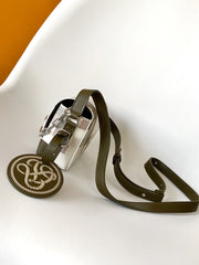 STEAMER WEARABLE WALLET 16 IN BEIGE AND KHAKI COLORWAY COATED CANVAS