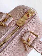 LV 25S NANO SPEEDY BAG 16 IN ROSE AND QUARTZ EMBOSSED GRAINED CALFSKIN