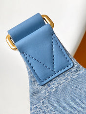 LV 25S RUSH BUMBAG 30 IN BLUE CANVAS DAMIER DENIM