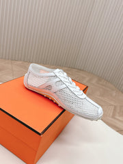 KIGA SNEAKER IN WHITE CROCHET KNIT AND CALFSKIN