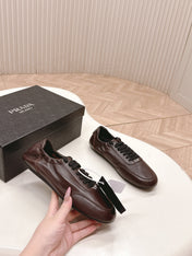PRADA 26S MARY JANE SHOES IN DARK BROWN CALFSKIN