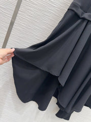 Loewe 2025 Irregular Flowing Dress Black Cotton