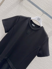 Loewe 2025 Irregular Flowing Dress Black Cotton