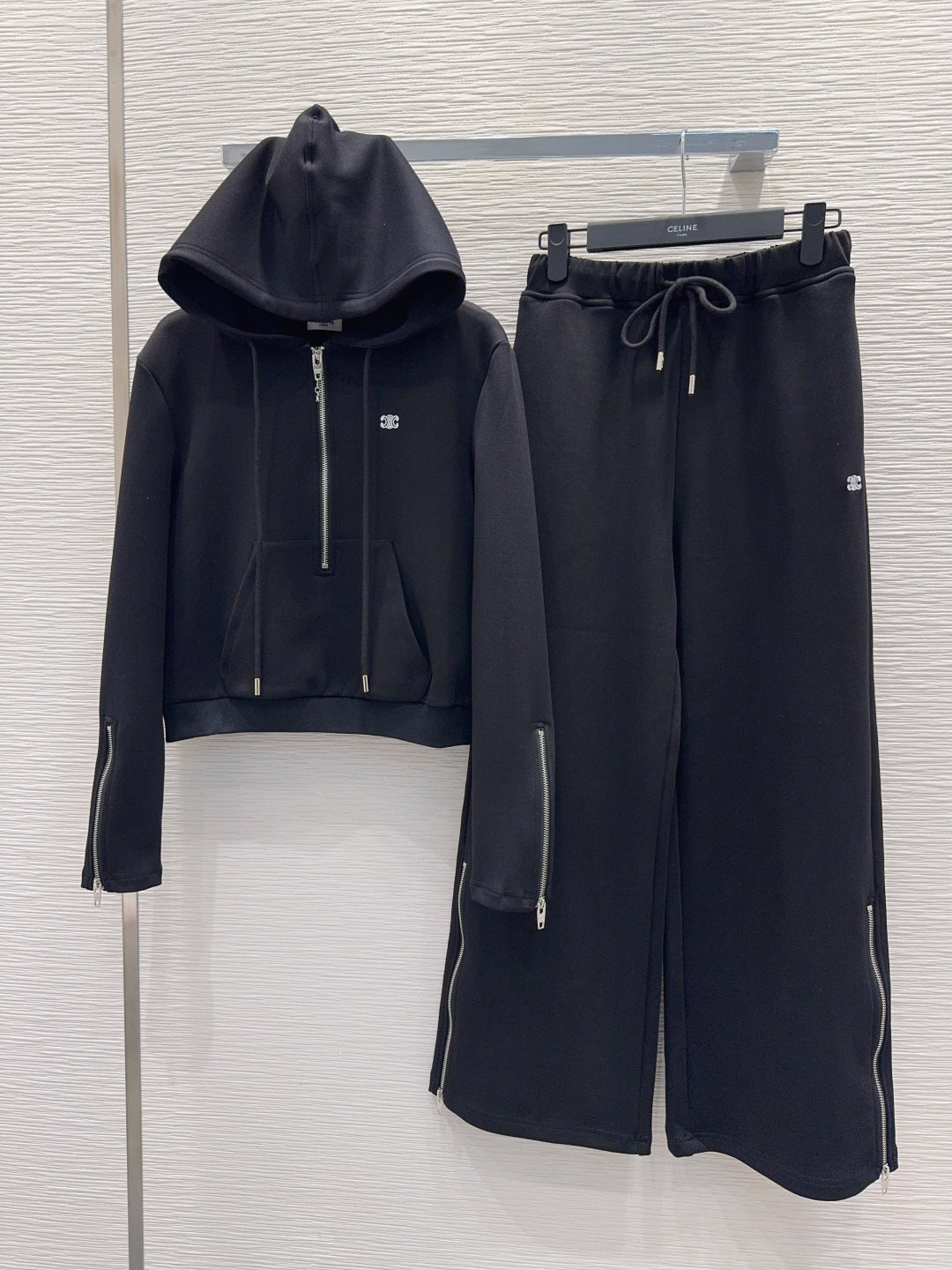 CELINE 25S WIDE-LEG PANTS HOODIE SET 0136