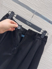 PRADA 25S A-LINE PLAID VELVET SKIRT 256