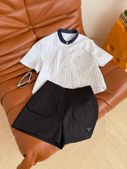 CC 25 Strped Shirt White Cotton