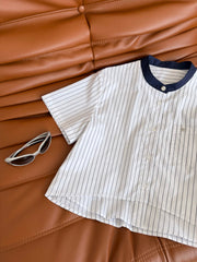 CC 25 Strped Shirt White Cotton