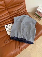 CC 25 Striped Shirt Navy Blue White Cotton