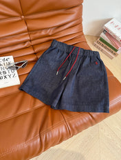 COTTON SHORTS WITH PONY EMBROIDERY NAVY 265773
