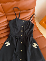 CC 25 double C Dress Black Cotton