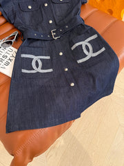 CC 25 Double C Denim Dress Blue Cotton
