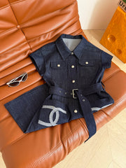 CC 25 Double C Denim Dress Blue Cotton