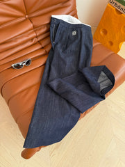 Loewe 25 Logo Embroidered Jeans Dark Blue Cotton