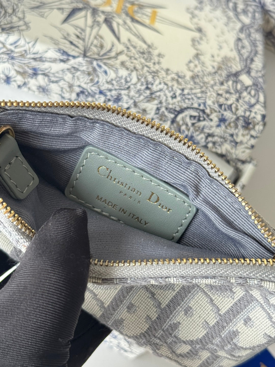 DIOR 25S TRAVEL MYRTE ZIPPED KEY CASE 14 IN GRAY DIOR OBLIQUE JACQUARD CANVAS