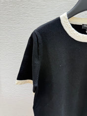 CC SHORT-SLEEVE CREW NECK KNIT TOP 267987