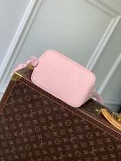 ALL IN BB BAG 18 IN QUARTZ PINK AND BEIGE EMBOSSED COWHIDE