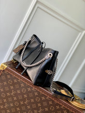 CARRYALL CARGO VIBE BB 26 IN BLACK LAMBSKIN BORWN MONOGRAM TAG