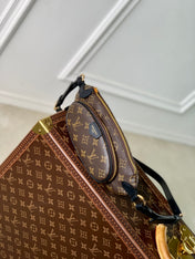 KEEPIT BUMBAG 29 IN BROWN DAMIER AZUR COATED MONOGRAM CANVAS
