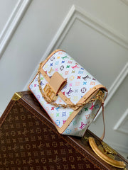 LV x TM DAUPHINE SOFT 28 IN COLORFUL MONOGRAM PATTERN AND WHITE COATED CANVAS