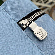 DISCOVERY SLIM BACKPACK 38 BLUE MONOGRAM COATED CANVAS AND CALFSKIN