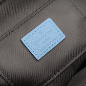 PULSE MESSENGER 22.5 IN BLUE MONOGRAM COATED CANVAS AND CALFSKIN