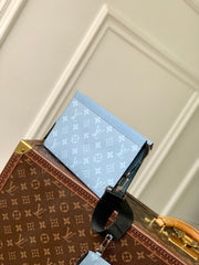 GASTON WEARABLE WALLET 22 IN BLUE MONOGRAM COATED CANVAS