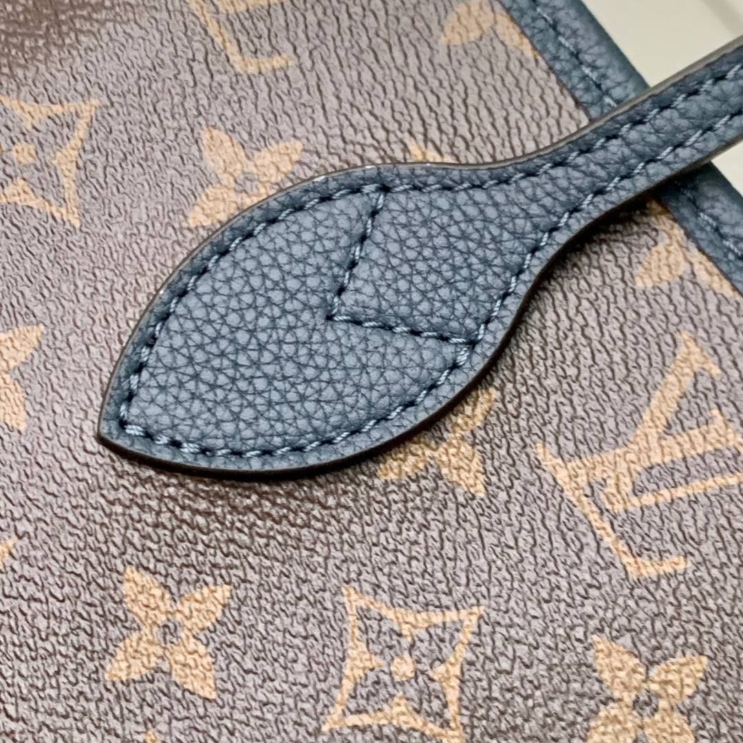 NEVERFULL BANDOULIÈRE INSIDE OUT BB 31 IN BROWN MONOGRAM CANVAS AND BLACK CALFSKIN