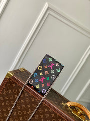 PHONE POUCH 17.5 IN BLACK MULTICOLORED MONOGRAM COATED CANVAS