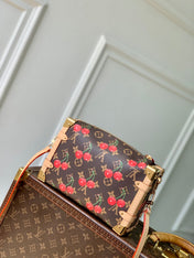 SIDE TRUNK MM LV x TM IN BROWN MONOGRAM CANVAS CHERRY PRINTED