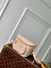 MINI BUMBAG 17 IN NUDE PINK EMBOSSED MONOGRAM EMPREINTE CALFSKIN