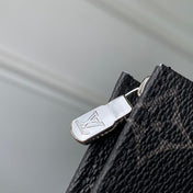 RIO TOILET POUCH 25 IN BLACK CANVAS MONOGRAM SILVER LOCK