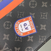 RIO TOILET POUCH 25 IN BLACK CANVAS MONOGRAM SILVER LOCK