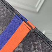 RIO TOILET POUCH 25 IN BLACK CANVAS MONOGRAM SILVER LOCK