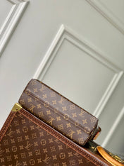 VIVIENNE 27 IN BROWN MONOGRAM COATED CANVAS GOLD LOCK